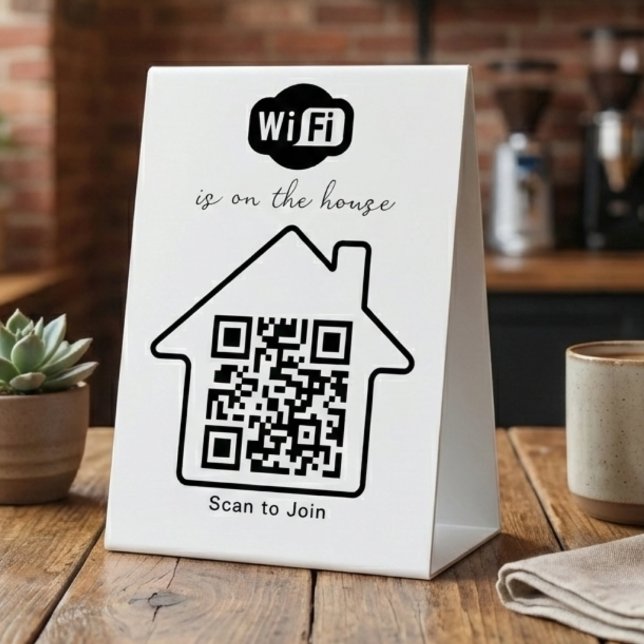 Is On The House | Modern Minimalist WiFi QR Code (Creator Uploaded)
