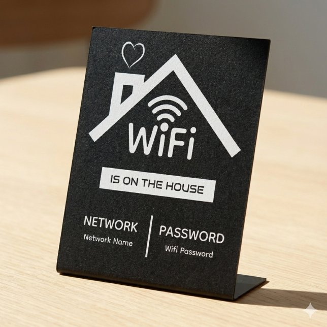 Is On The House Wifi Password Pedestal Sign (Creator Uploaded)