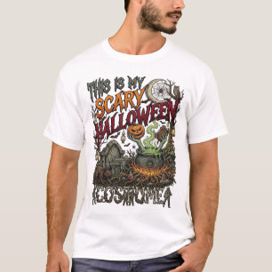 Is Scary Halloween Costume Cauldron Pumpkin Cat_1 T-Shirt