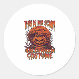 Is Scary Halloween Costume Pumpkin Spider Bat_1 Classic Round Sticker