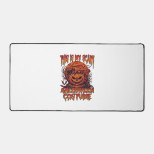 Is Scary Halloween Costume Pumpkin Spider Bat_1 Desk Mat