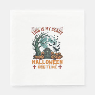 Is Scary Halloween Costume Tombstone Pumpkins Moon Napkin