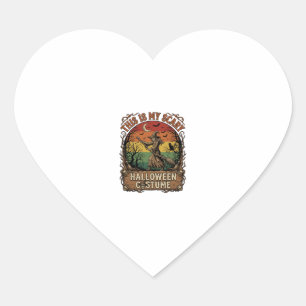 Is Scary Halloween Costume Witch Broom Cat Heart Sticker