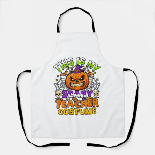 Is Scary Teacher Costume Haloween Pumpkin Witch Ha Apron
