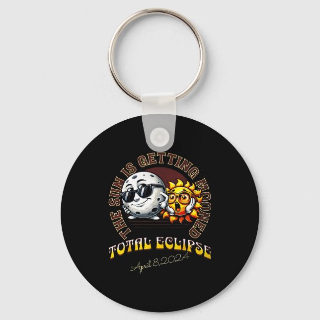 Is Shirt Sun Getting Mooned Solar Eclipse Key Ring (Front)