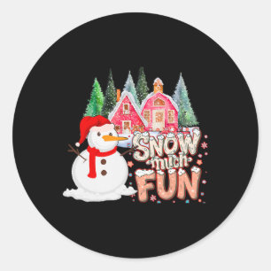Is Snow Much Fun Winter Christmas Teacher Holiday Classic Round Sticker