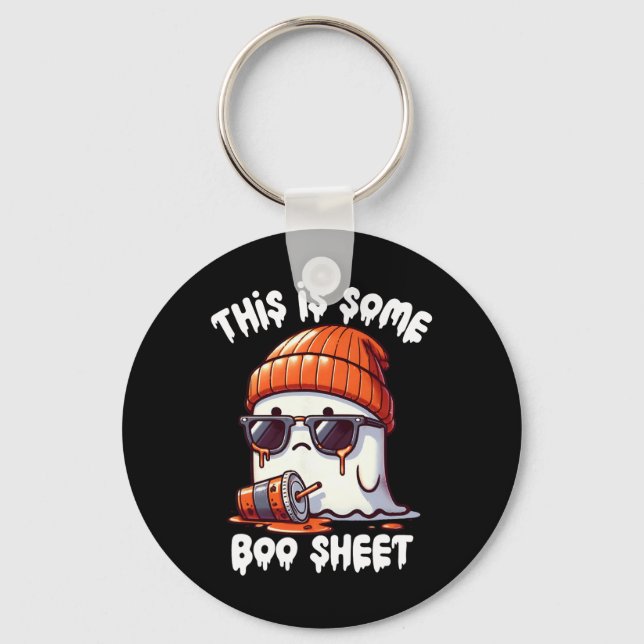 Is Some Boo Sheet Funny Ghost Spooky Season Hallow Key Ring (Front)
