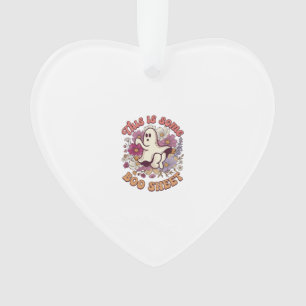 Is Some Boo Sheet Ghost Retro Flowers_1 Ornament