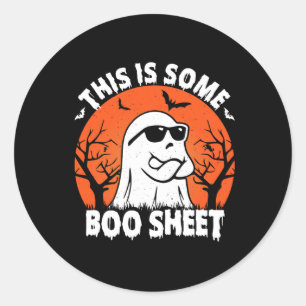 Is Some Boo Sheet Ghost Retro Funny Halloween Classic Round Sticker