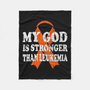 Is Stronger Than Leukaemia Happy Awareness Orange Fleece Blanket
