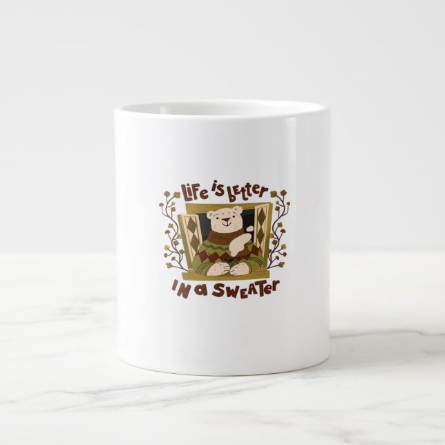 Is Sweater! Autumn It’s Fall Y’all Large Coffee Mug (Front)