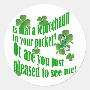 Is that a leprechaun in your pocket classic round sticker