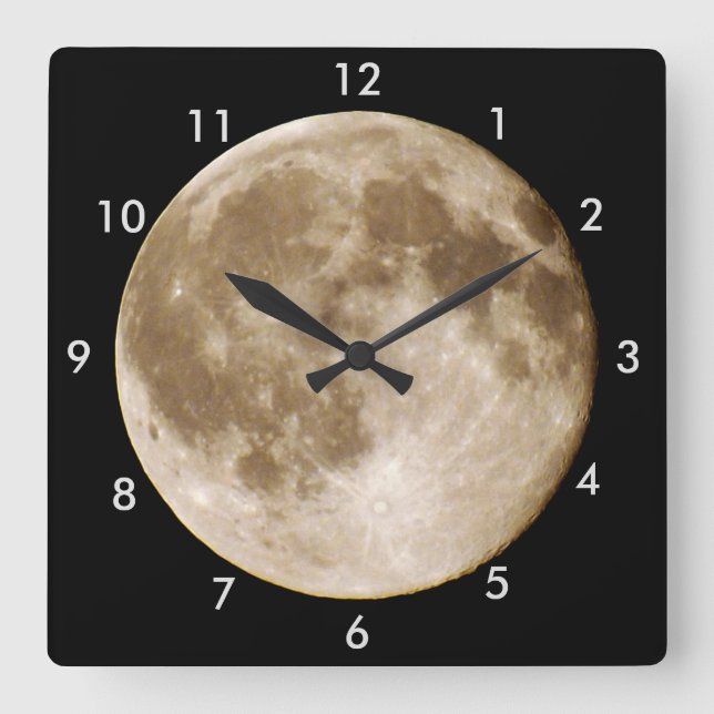 Is the moon made out of cheese? square wall clock (Front)