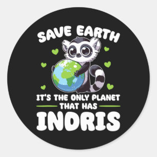 Is The Only Planet With Indris Earth Day Classic Round Sticker