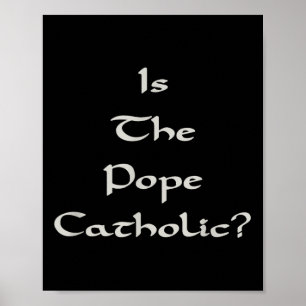 Is The Pope Catholic - Funny Poster