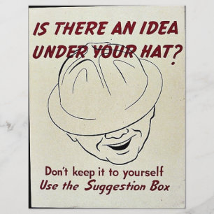 Is There An Idea Under Your Hat? Suggestion Box Flyer