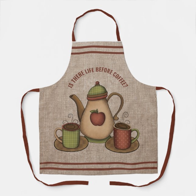 Is There Life Before Coffee? Mugs & Coffee Pot  Apron (Front)