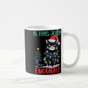 Is This Jolly Enough Cat Christmas Tree Funny Xmas Coffee Mug