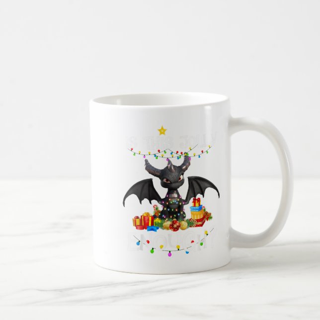 Is This Jolly Enough Dragon Decor Lights Christmas Coffee Mug (Right)