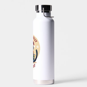 Is This Jolly Enough Funny Black Cat Christmas Tre Water Bottle
