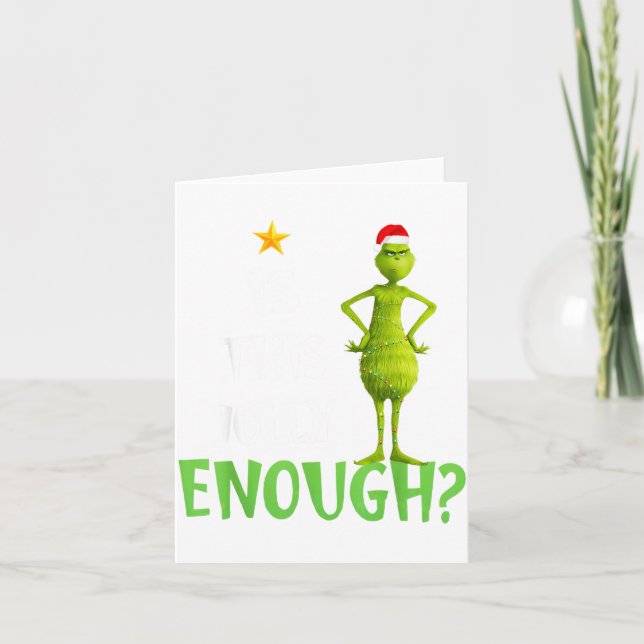 Is This Jolly Enough Green Merry Christmas Tree Li Card (Front)