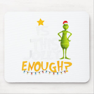 Is This Jolly Enough Green Merry Christmas Tree Li Mouse Pad