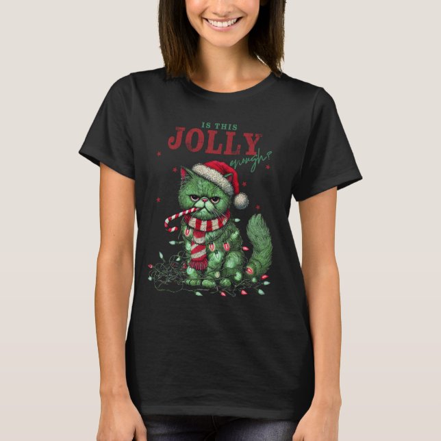"Is This Jolly Enough?" Grumpy Cat Christmas Shirt (Front)