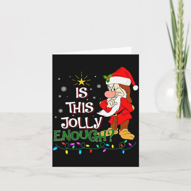 Is This Jolly Enough Mpy Elf Pajama Christmas Ligh Card (Front)