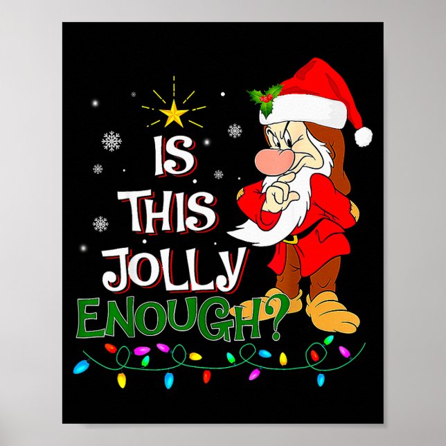 Is This Jolly Enough Mpy Elf Pajama Christmas Ligh Poster (Front)