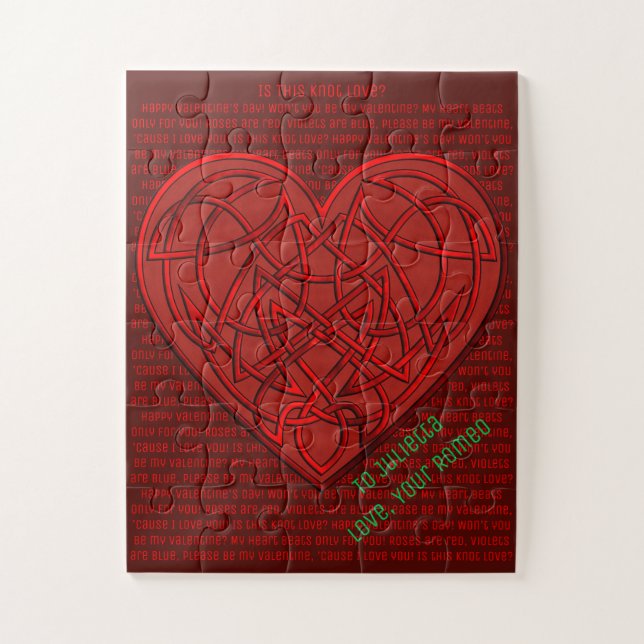 Is This Knot Love? Personalised Valentine Jigsaw Puzzle (Vertical)