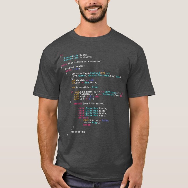 Is This The Real Life Coding Programming  Colour T-Shirt (Front)