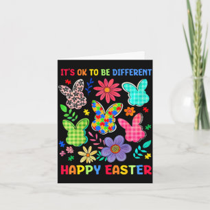 Is to be different autism easter bunny floral card