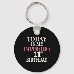 Is Twin Sisters 11th Birthday Party 11 Years Old Key Ring