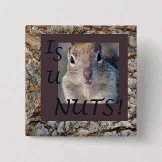 IS U NUTS! 15 CM SQUARE BADGE