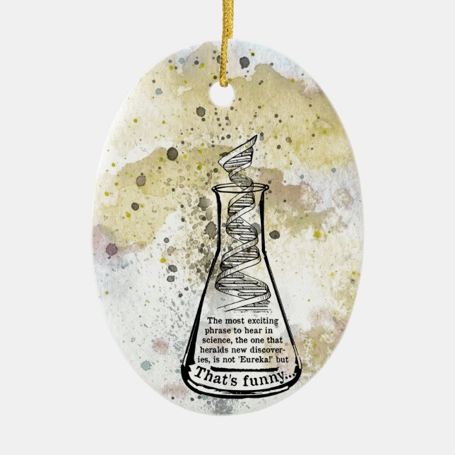 Isaac Asimov Quote Ceramic Tree Decoration (Front)