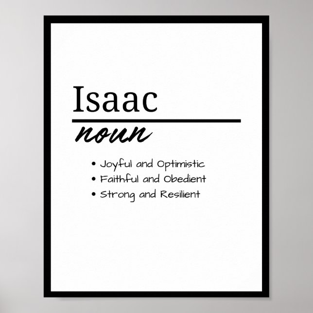 Isaac, Boy Personalised Name Definition Poster (Front)