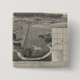 Isaac Mulholland Ranch and Residence, Kansas 15 Cm Square Badge