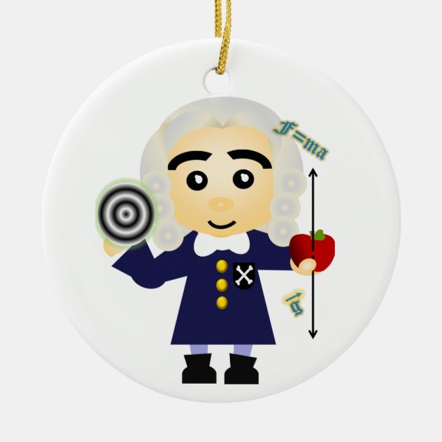 Isaac Newton Ceramic Ornament (Front)