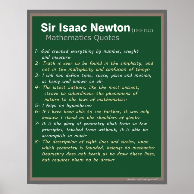 Isaac Newton Quotes poster (Front)