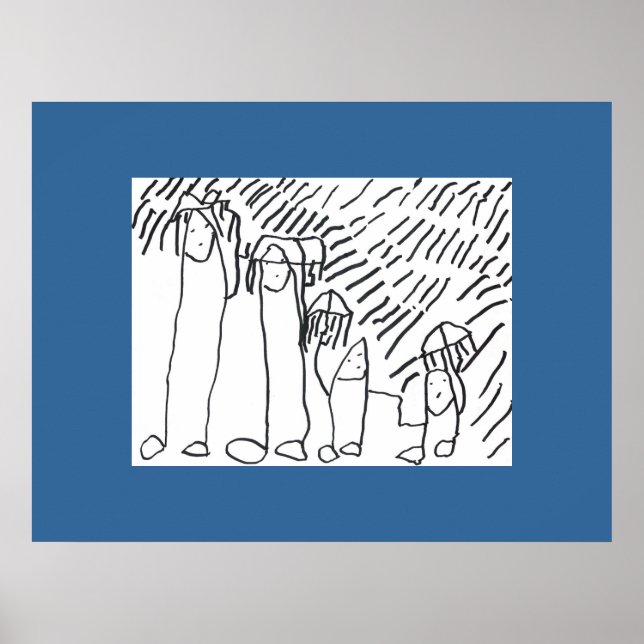 Isaac's Family in the Rain Poster (Front)