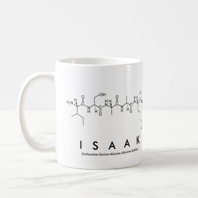 Isaak peptide name mug (Left)