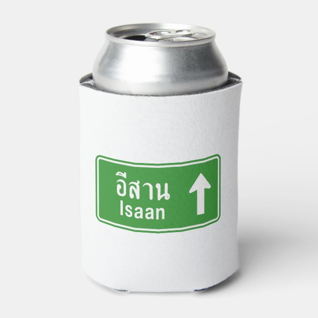 Isaan Ahead ⚠ Thai Highway Traffic Sign ⚠ Can Cooler (Can Front)
