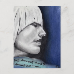 Isabel Blonde Woman Portrait Original Art Drawing Postcard