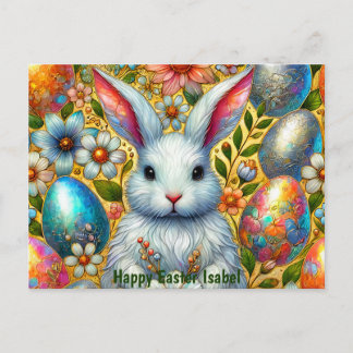 ISABEL ~ HAPPY EASTER BUNNY GREETING ~  HOLIDAY POSTCARD