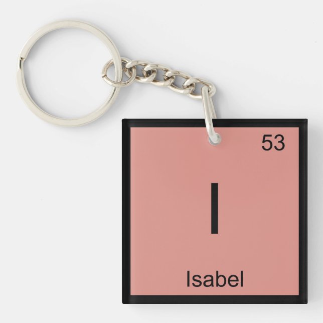 Isabel  Name Chemistry Element Periodic Table Key Ring (Front)