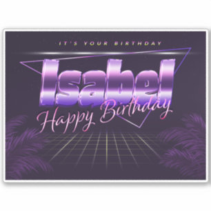 Isabel Name First name lila retro Sticker Birthday