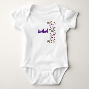 Isabel, Name With Australian Wildlife,  Baby Bodysuit