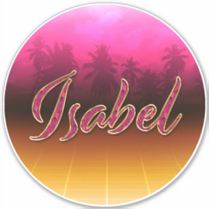 Isabel Vorname Name golden pink Aufkleber Sticker