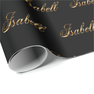 Isabell gold Design Lettering Geschenkpapier Wrapping Paper