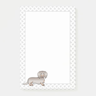 Isabella And Tan Long Hair Dachshund Dog & Paws Post-it Notes
